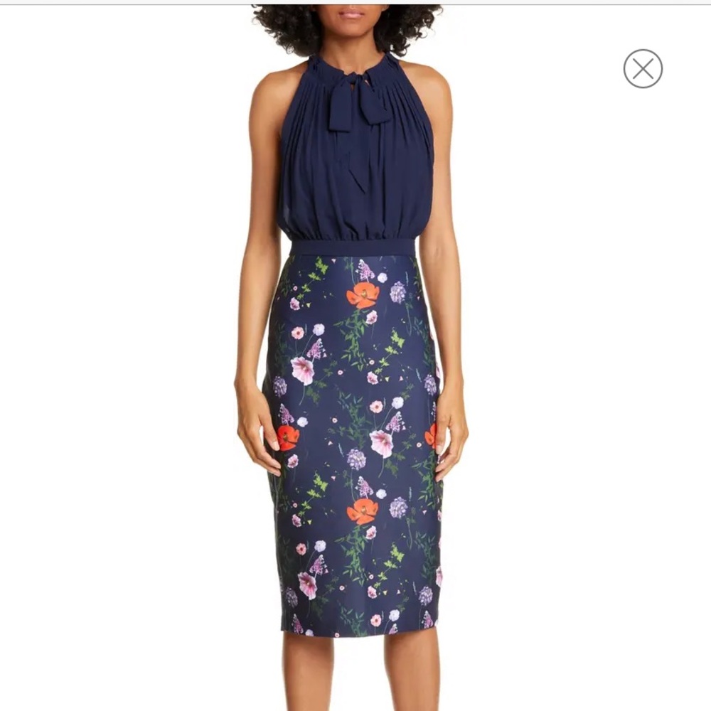 Ted Baker Shimma Blue Floral Scuba Bodycon Dress
